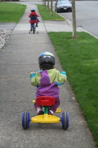 Simeon and Caitlyn Riding Bikes